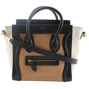 CELINE Luggage Nano Shopper Handbag By color 2WAYShoulder Black/Brown/Off